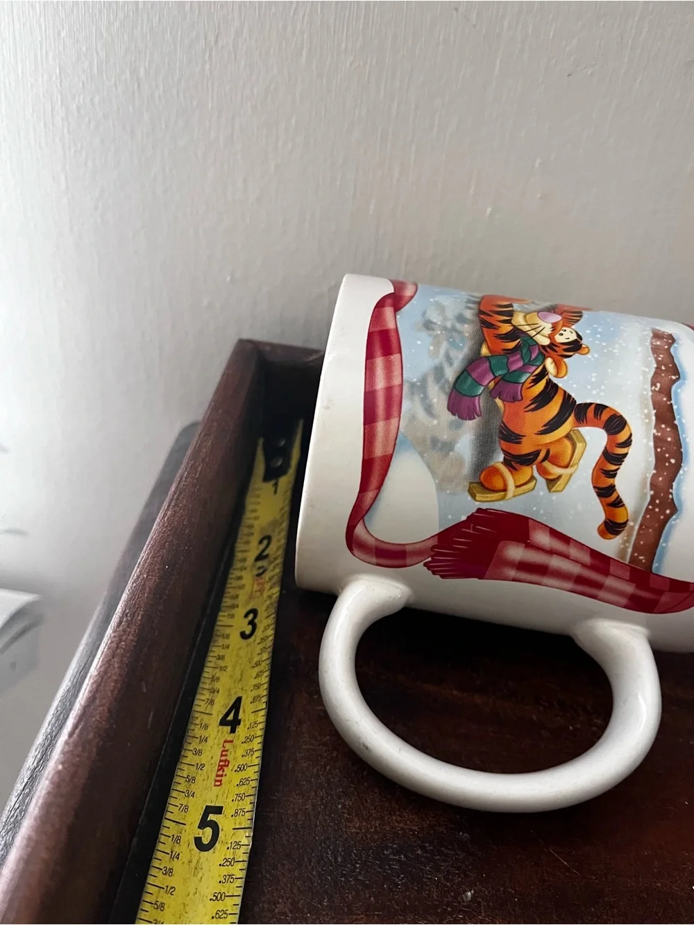 Disney Winnie the Pooh Ceramic Mug with Red and Yellow Accents